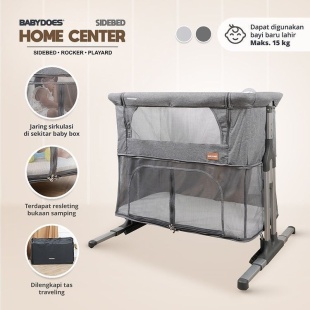 Babydoes Homecenter Bedside Baby Box – Dark Grey