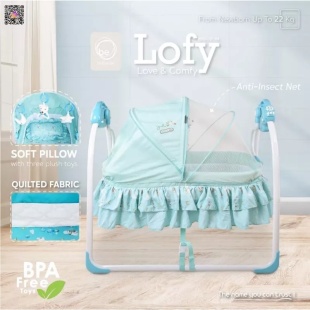 Babyelle Automatic Cradle Swing Tempat Tidur Bayi – Blue (DISKON – Mesin Mati)