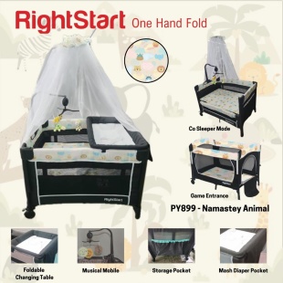 Right Start Bedside Baby Box Playard One Hand Fold PY899 – Namastey Animal
