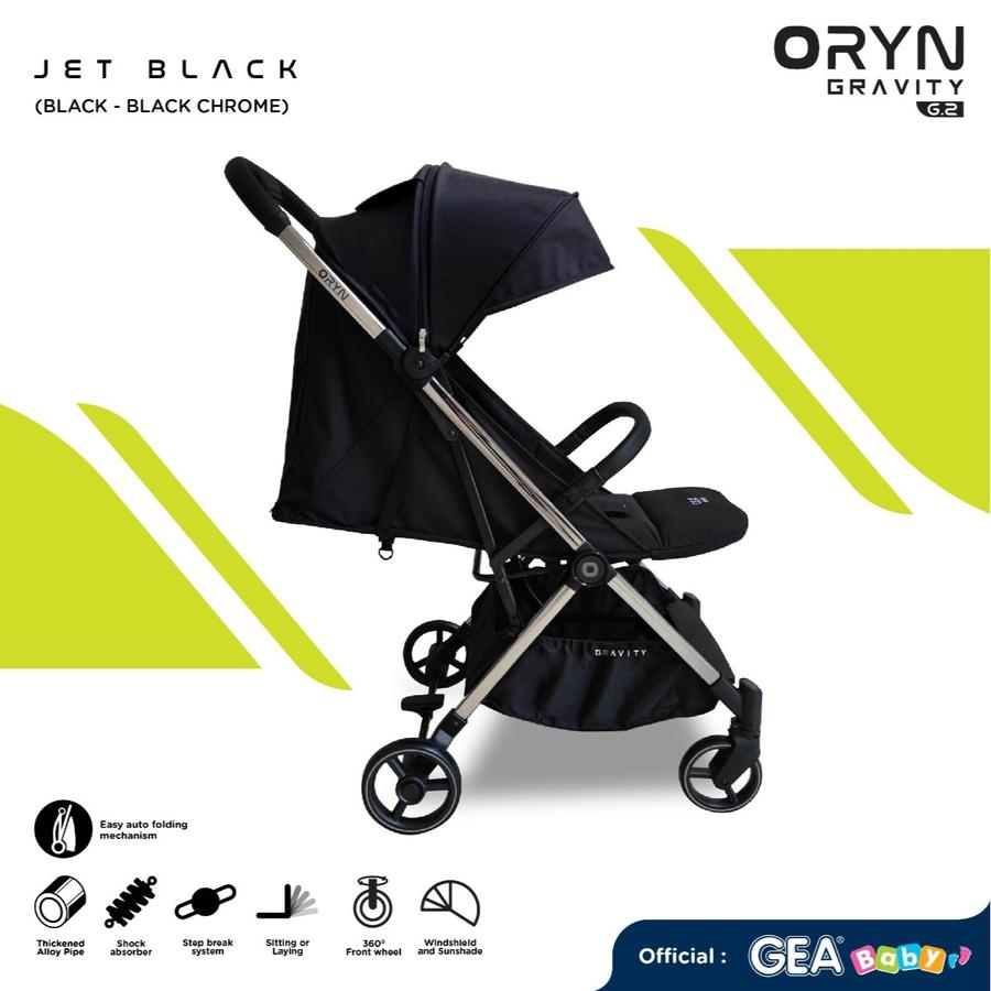 GEA Baby ORYN Gravity G2 Stroller (Premium) – Jet Black