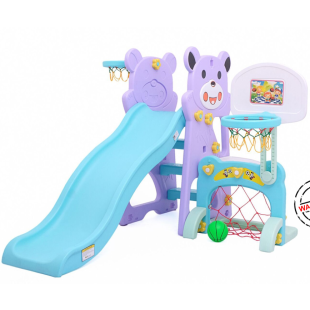 Labeille Panda Slide with Football & Basketball – Purple